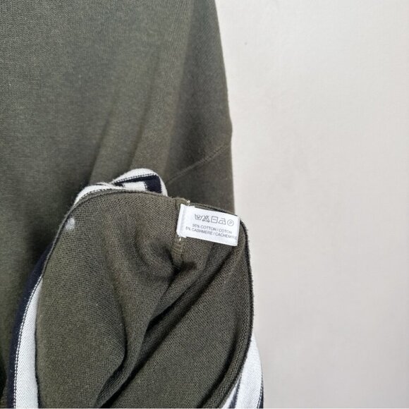 Lisa Todd Womens Small Cashmere Crew Neck Striped Dark Green Sweater - Picture 12 of 15